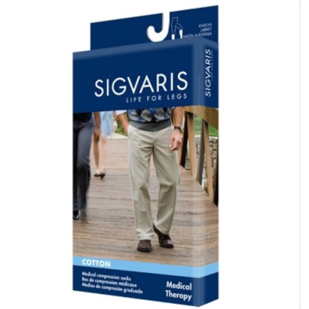 Sigvaris Cotton Series 30-40 mmHg Open Toe Knee High Color: Crispa